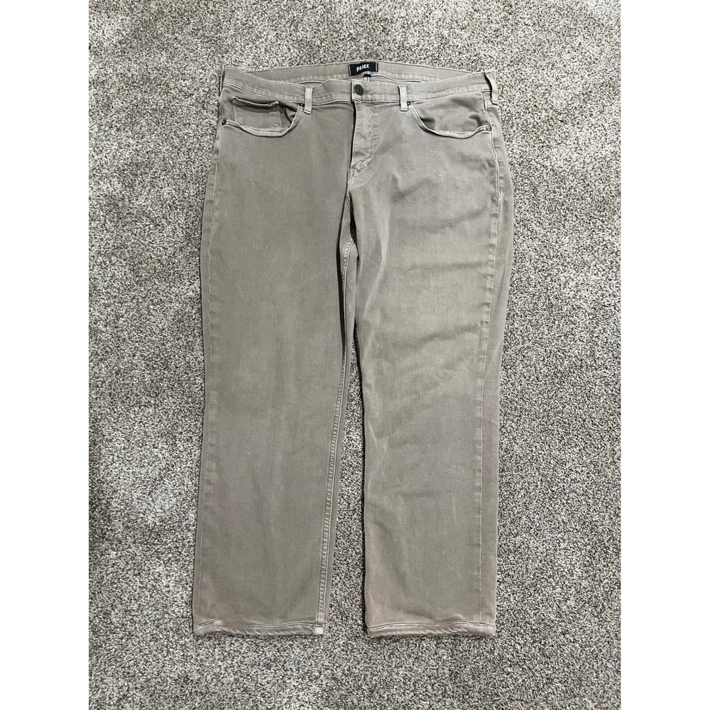 Paige Federal Slim Straight Leg Pants Mens 38 Tan Khaki Transcend Fabric